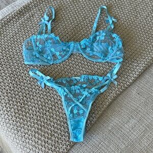Blue Lace Lingerie Set